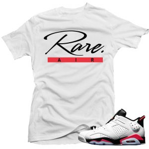 Jordan 6 low White Infrared shirts to match 'Rare Script' White Sneaker Tees shirt