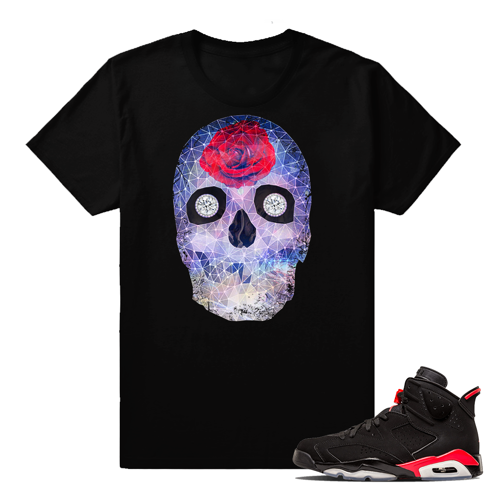 Jordan Retro 6 Infrared | Crystal Skull | Black shirt