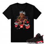 Air Jordan 6 Infrared matching sneaker shirt | MJ Sneaker King | Black shirt