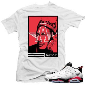 Jordan 6 low White Infrared shirts to match 'MJ King' White Sneaker Tees shirt