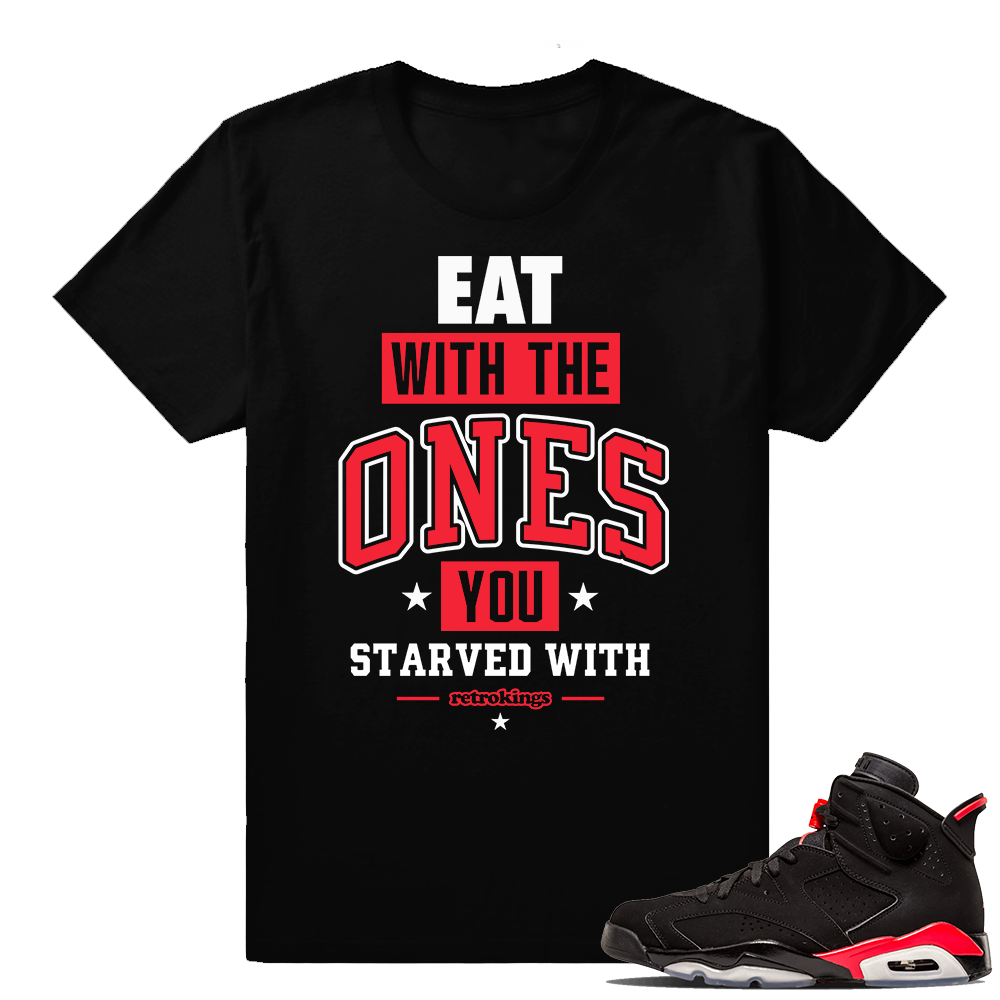 Air Jordan 6 Infrared matching sneaker shirt | Eat | Black shirt