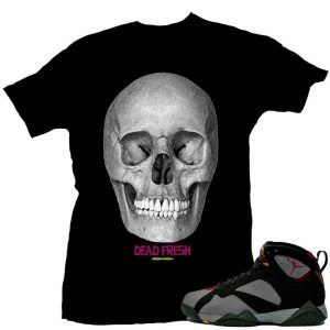 Jordan 7 Bordeaux shirts to match 'Dead Fresh' Black Sneaker Tees shirt