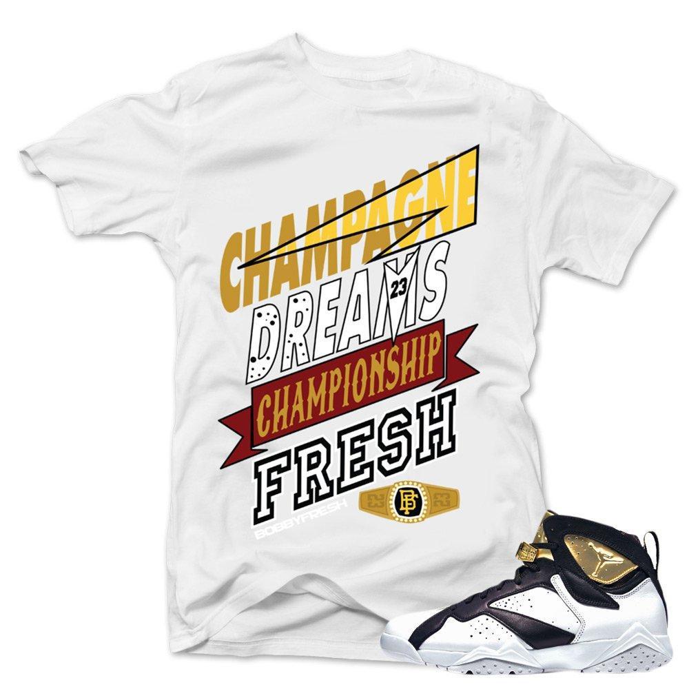 Jordan 7 Champagne shirts to match 'Dreams' white Sneaker Tees shirt