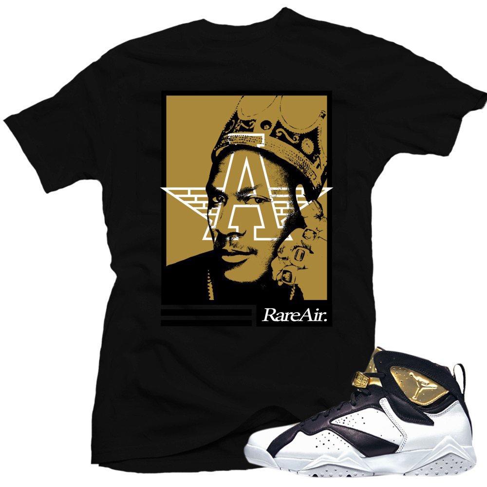 Jordan 7 Champagne shirts to match 'MJ King' Black Sneaker Tees shirt