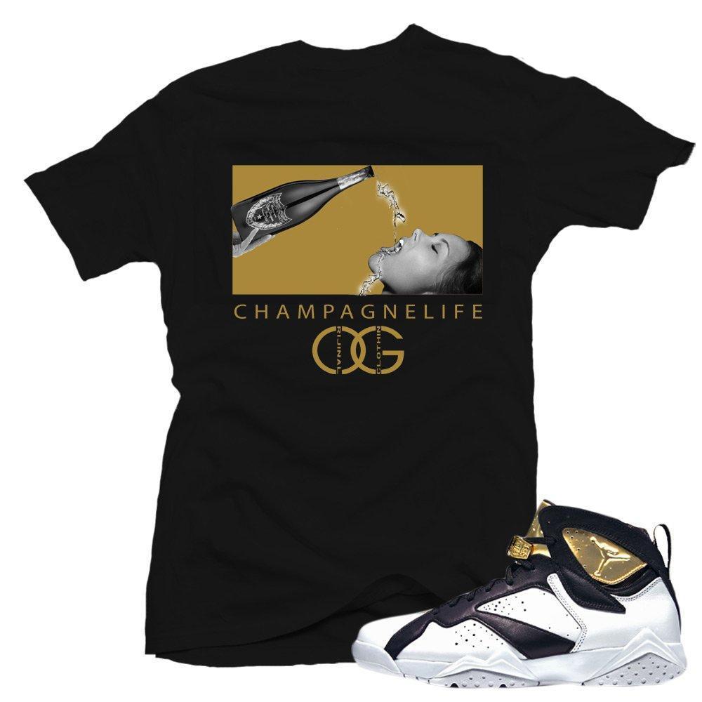 Jordan 7 Champagne shirts to match 'Champagne Life' Black Sneaker Tees shirt