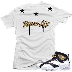 Jordan 7 Champagne shirts to match 'Rare Stars' White Sneaker Tees shirt