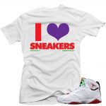 Jordan 7 Hare shirts to match 'I love Sneakers' White Sneaker Tees shirt