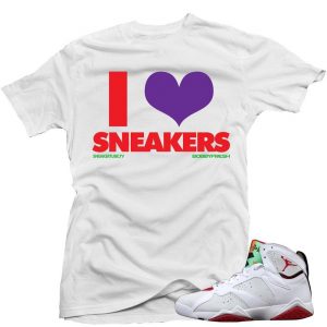 Jordan 7 Hare shirts to match 'I love Sneakers' White Sneaker Tees shirt