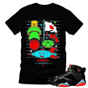 Marvin the Martian 7s matching sneaker tees shirts |Martian Grid Sneaker Tee Black| Streetwear Online