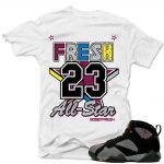 Jordan 7 Bordeaux shirts to match 'Fresh Allstar' White Sneaker Tees shirt