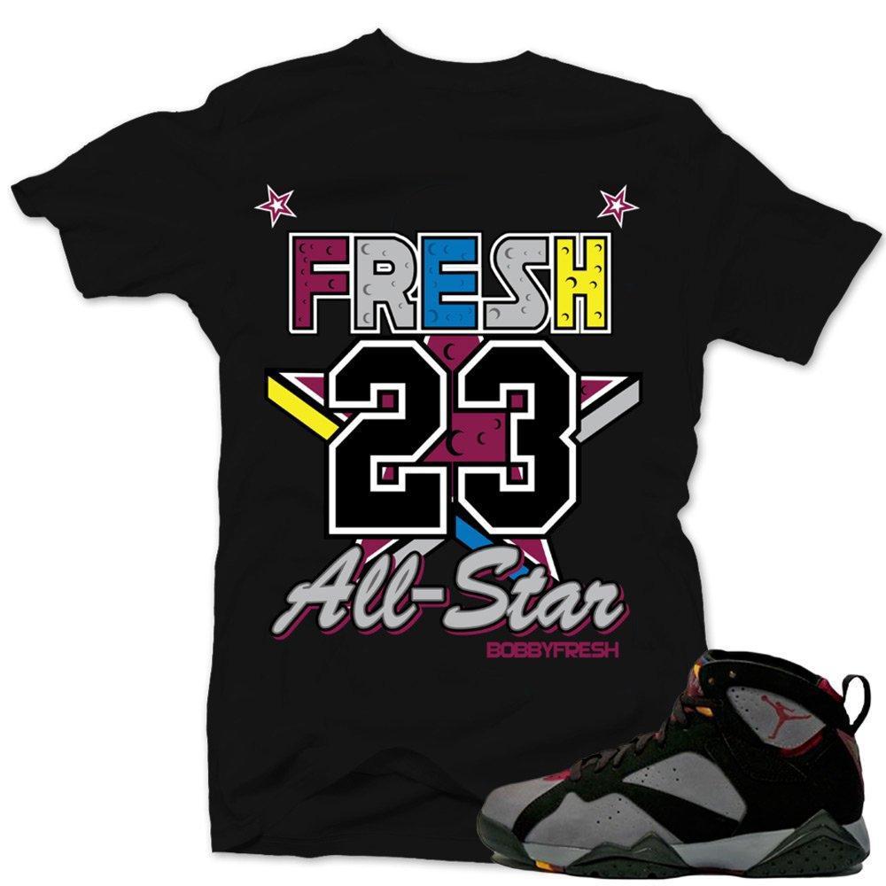 Jordan 7 Bordeaux shirts to match 'Fresh Allstar' Black Sneaker Tees shirt