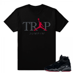 Jordan 8 Bred Match T shirt - Trap Jumpin - Black