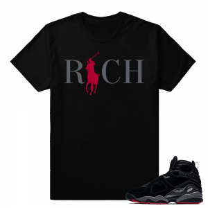 Jordan 8 Bred  T shirt - Country Club Rich - Black