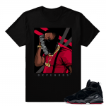 Jordan 8 Bred Matching Sneaker tees - Money Phone - Black T shirt