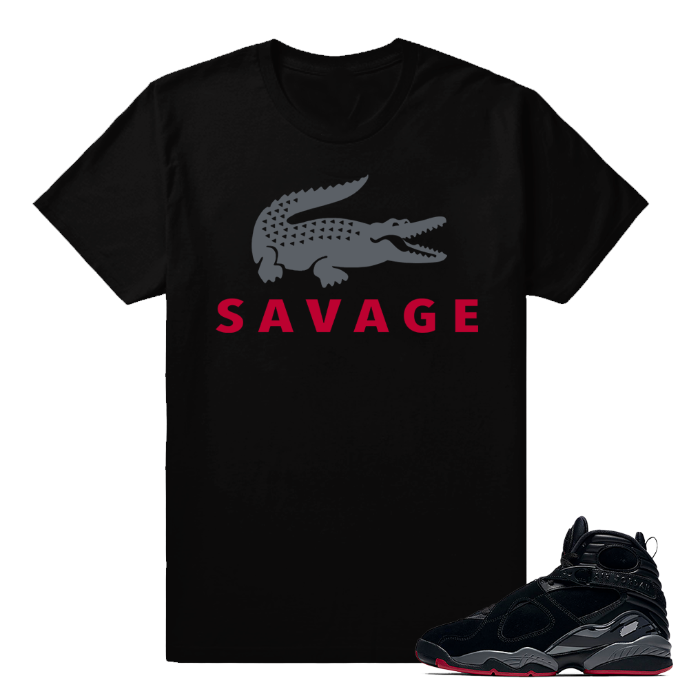 Jordan 8 Bred  Shirt - Savage - Black