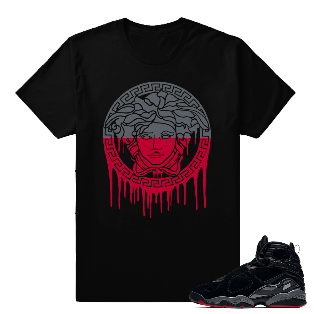 Jordan 8 Bred Sneaker Shirts Outfit - Medusa Drip - Black