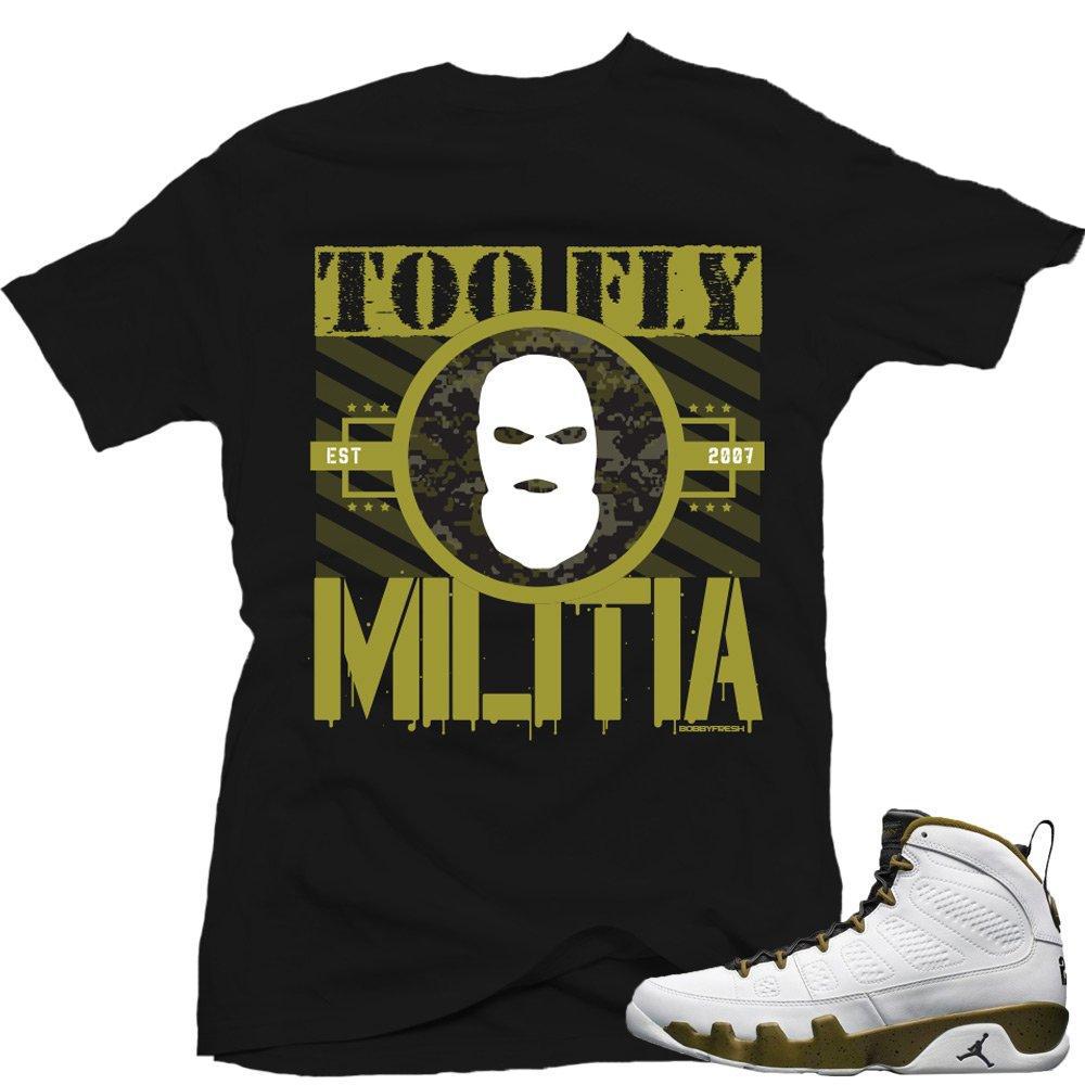 Jordan 9 Statue shirts to match 'Too Fly Crew' Black Sneaker Tees shirt