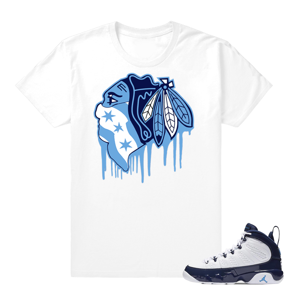 Jordan 9 UNC | Hawk Drip | White shirt