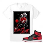 Match Banned 1s Jordan Retro| Rare Air Moon Man 23 |White T shirt