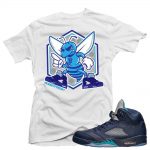 Jordan 5 Hornets Midnight Navy shirts to match 'Fresh Hornet' White Sneaker Tees shirt