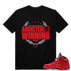 Jordan Retro 5  shirt - Addicted to Winning - Black