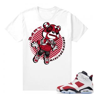 Jordan Retro 6 Carmine Shirt Match White Fly Bear