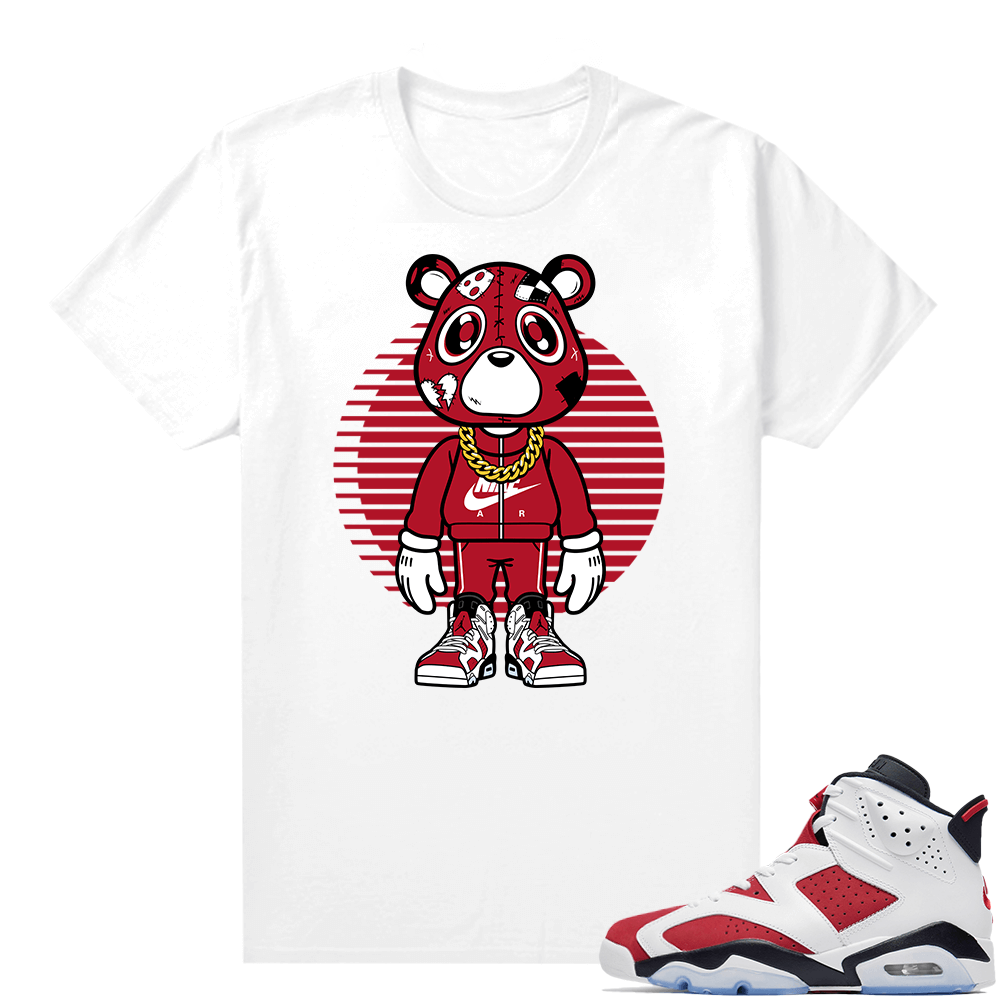 Jordan Retro 6 Carmine Shirt Match White Heartless Bear Toon