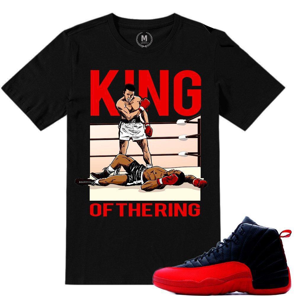 Match Flu Game 12 Jordan Retros | King of the Ring | Black T shirt