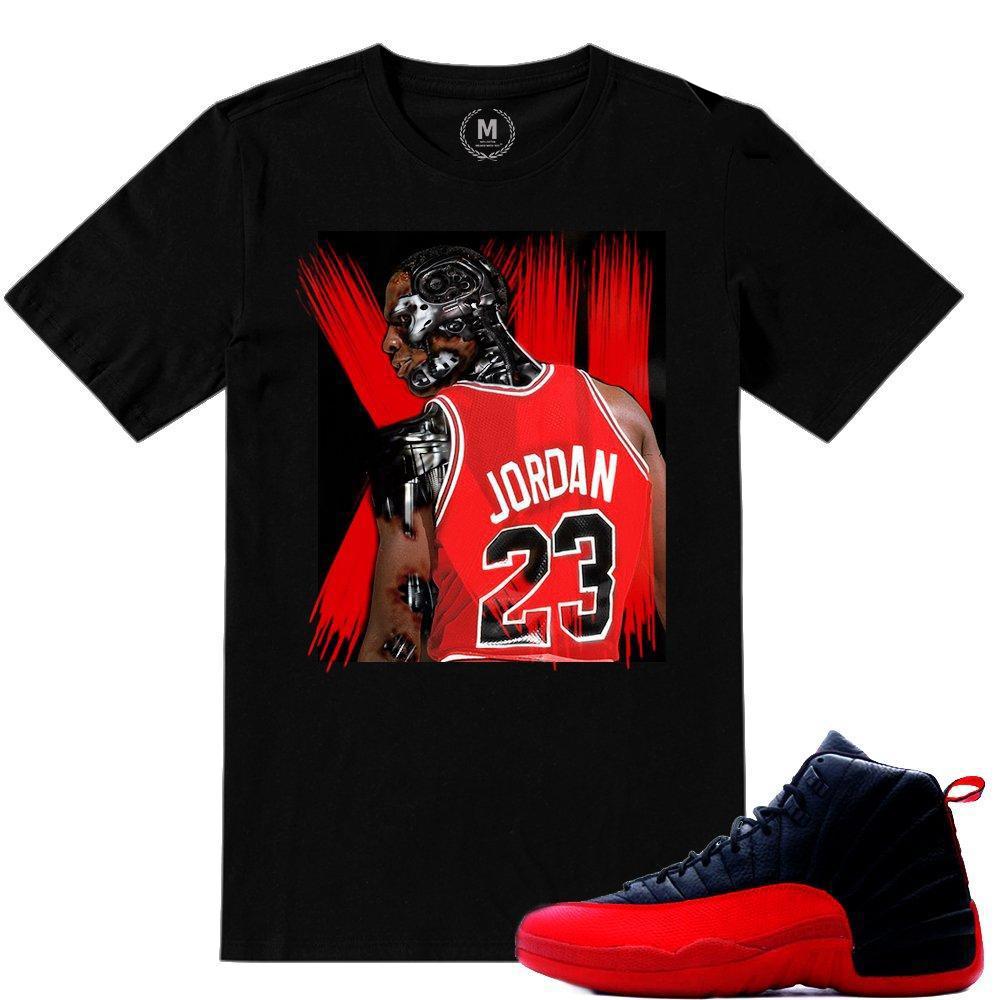 Match Flu Game 12 Jordan Retros | Flu Game MJ Cyborg| Black T shirt