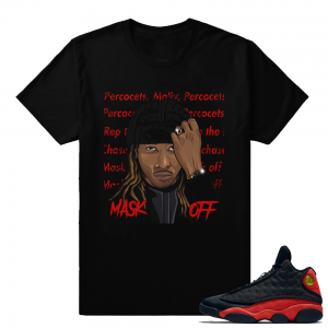 Jordan Retros 13 Bred  'Mask Off' T shirt - Black