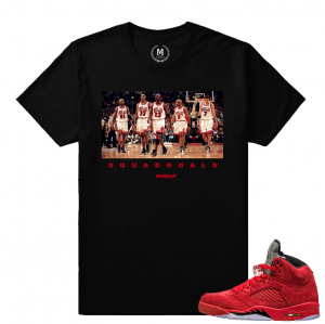 Jordan Retros 5 sneaker tee shirt - Squad Goals - Black