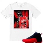 Match Flu Game 12 Jordan Retros | Flu Game MJ Cyborg| White T shirt