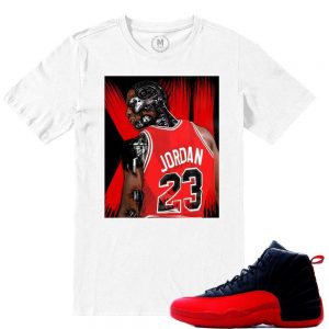 Match Flu Game 12 Jordan Retros | Flu Game MJ Cyborg| White T shirt