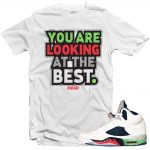 Jordan 5 Space Jam shirts to match 'The Best' White Sneaker Tees shirt