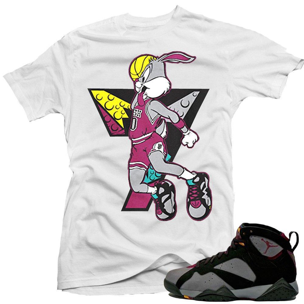 Jordan 7 Bordeaux shirts to match 'Air Rabbit' White Sneaker Tees shirt