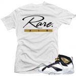 Jordan 7 Champagne shirts to match 'Rare Script' White Sneaker Tees shirt