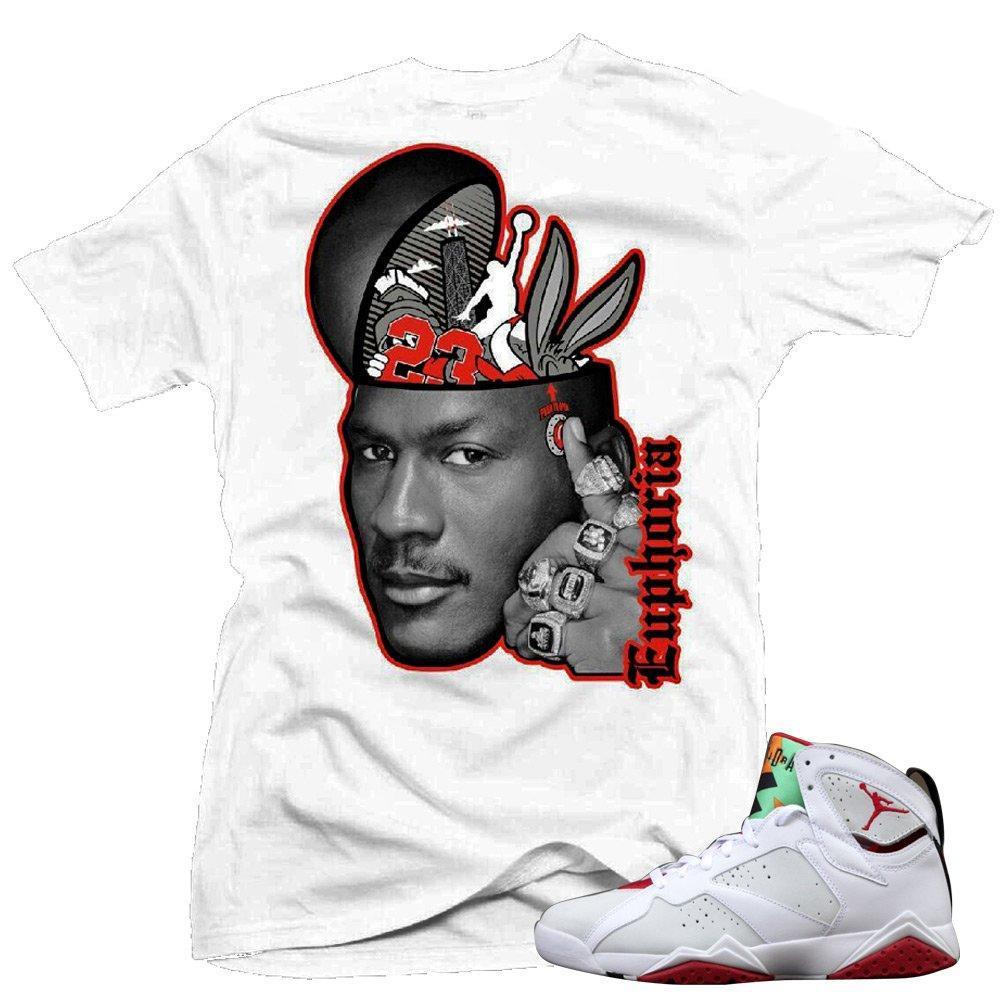 Jordan 7 Hare shirts to match 'MJs World' White Sneaker Tees shirt