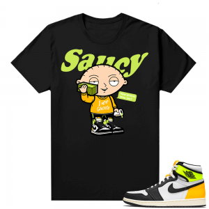 Jordan Volt Gold 1s shirt - Black - Saucy