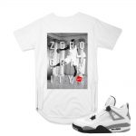 Match Air Jordan 4 Cement White | 'Zero Gravity' | White Scoop Zipper T shirt