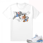 Jordan match shirts UNC 3s - White Tee - Finesse