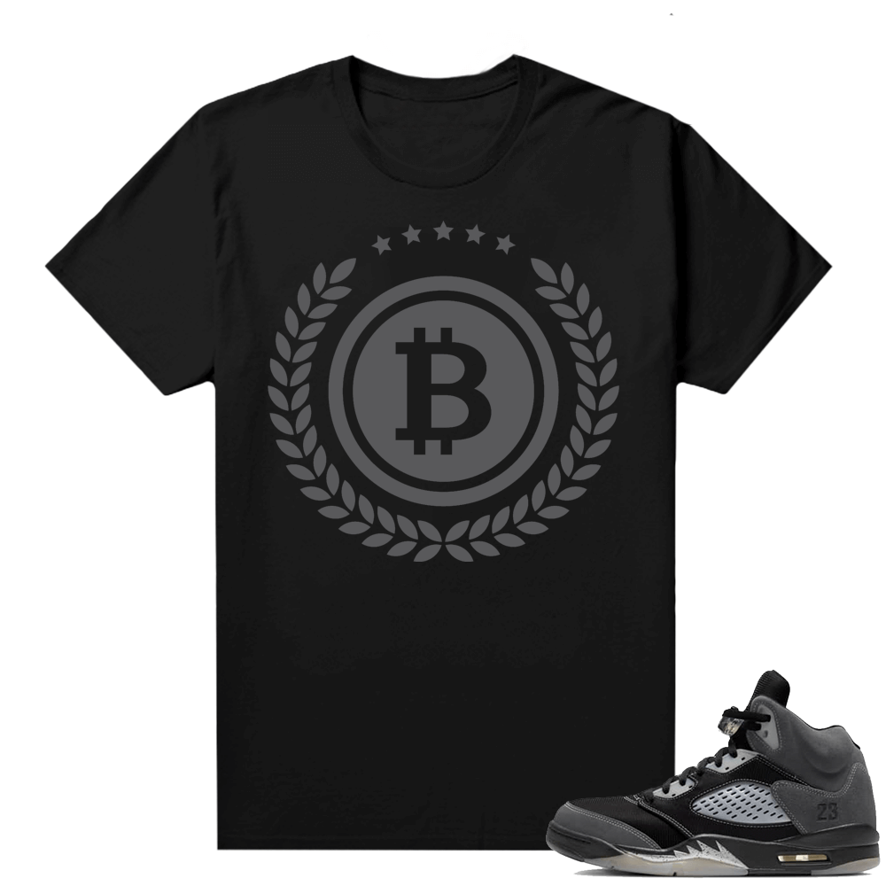 Jordan retro 5 Anthracite shirts black Bitcoin Civic Crown