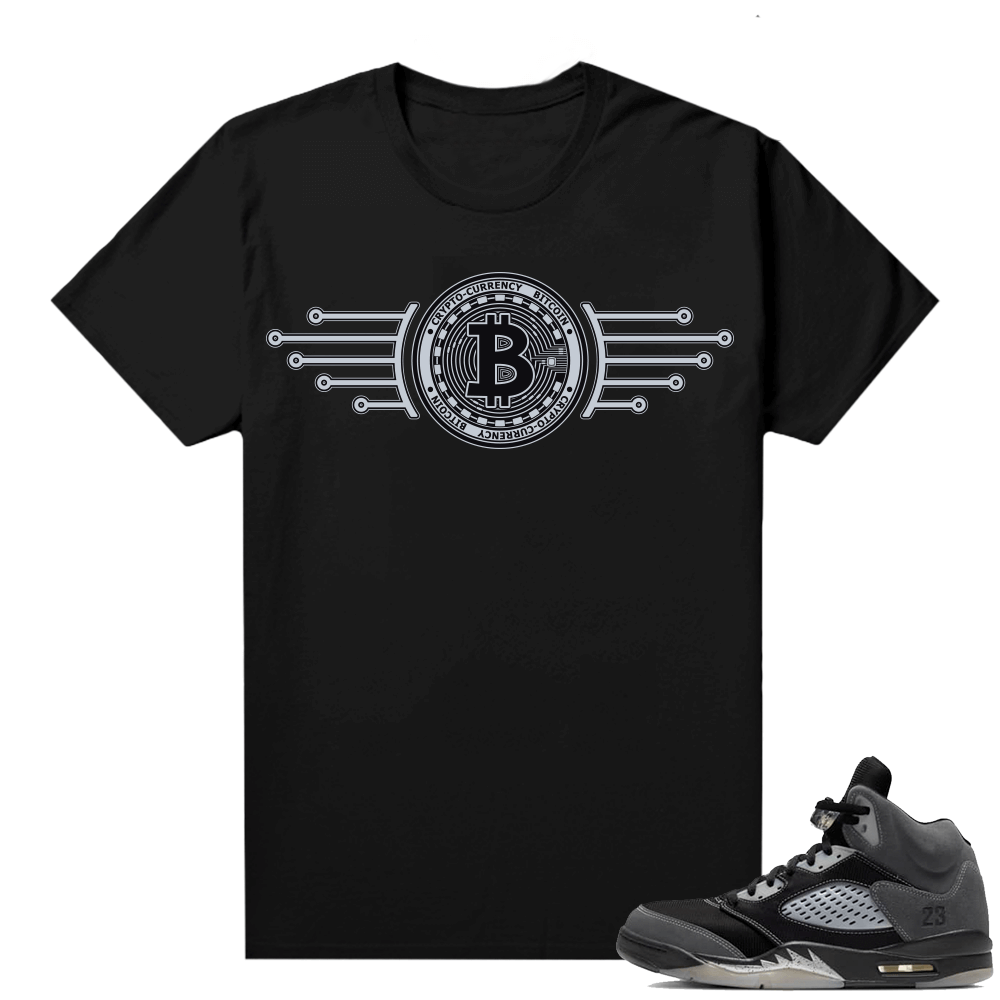 Jordan retro 5 Anthracite shirts black Bitcoin Crypto