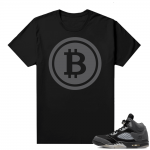 Jordan retro 5 Anthracite shirts black Bitcoin Logo