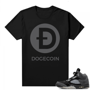 Jordan retro 5 Anthracite shirts black Doge Coin