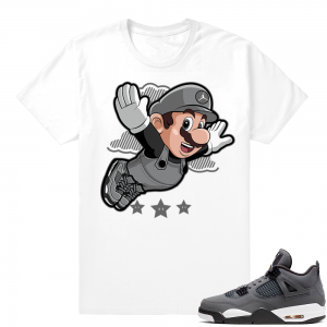 Jordan 4 Cool Grey | Fly Mario | White Shirt