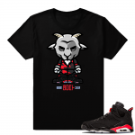 Air Jordan 6 Infrared matching sneaker shirt | Rare Air Goat | Black shirt