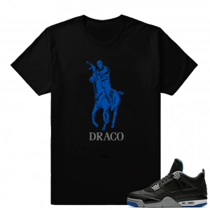 Match Air Jordan 4 Motorsport Away | Draco Polo Logo | Black T shirt