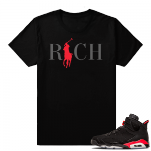 Black Jordan 6 Infrared | Country Club Rich | Black shirt