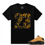 Match Air Jordan 13 Chutney | Royal Floral 23 | Black T shirt