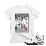 Match Air Jordan 4 Cement | 'Zero Gravity' | White T shirt